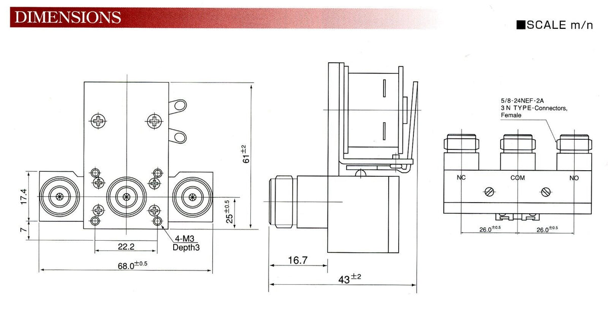 New Tohtsu CZX3500 SPDT 12VDC N Connector Microwave Coaxial Relay t