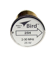New Bird 25H Plug-in Element 0 to 25 watts 2-30 MHz for Bird 43 Wattmeters